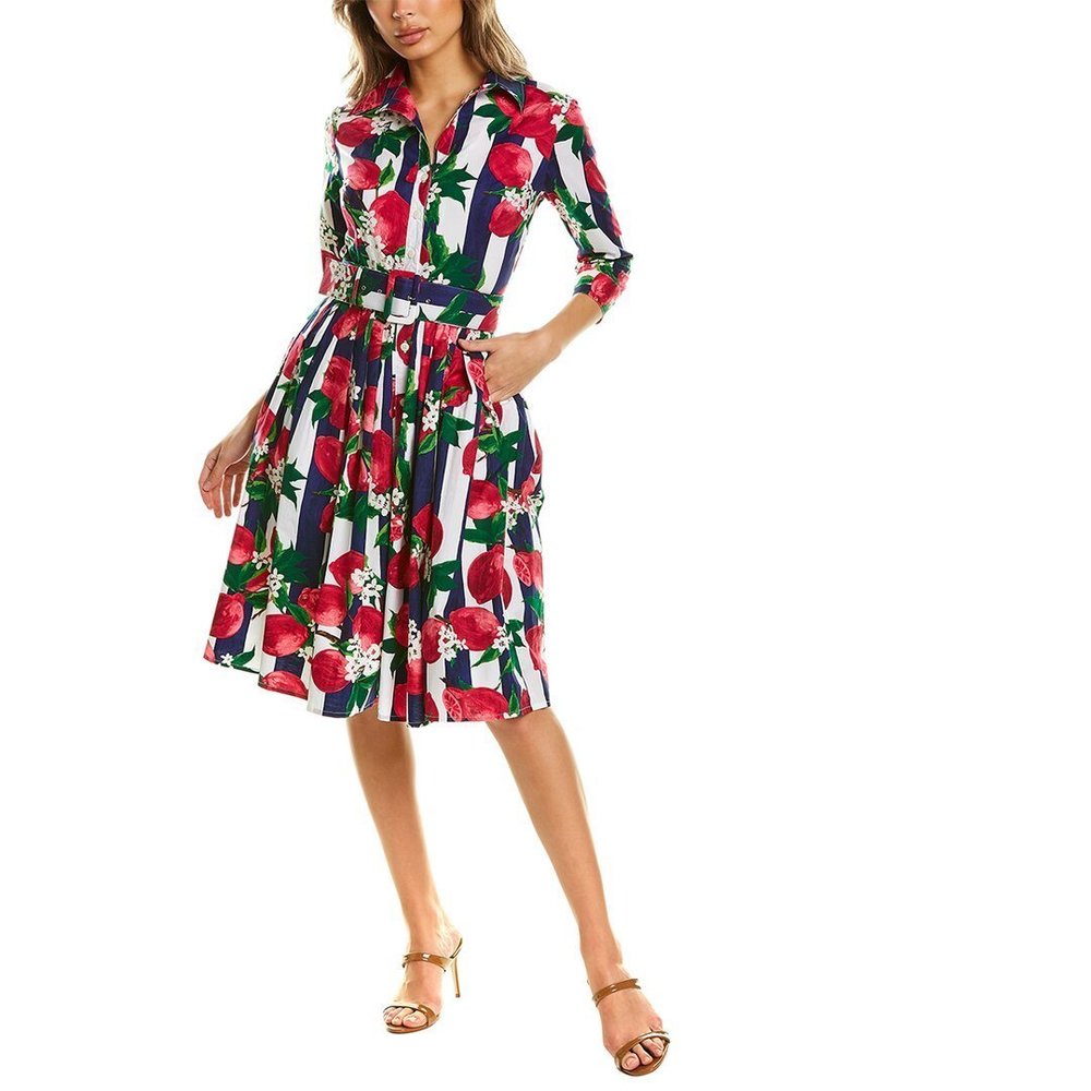 Samantha Sung Audrey 2 3/4-Sleeve Shirtdress